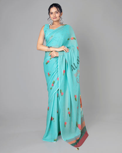 Exclusive Quirky Designer Embroidery Saree