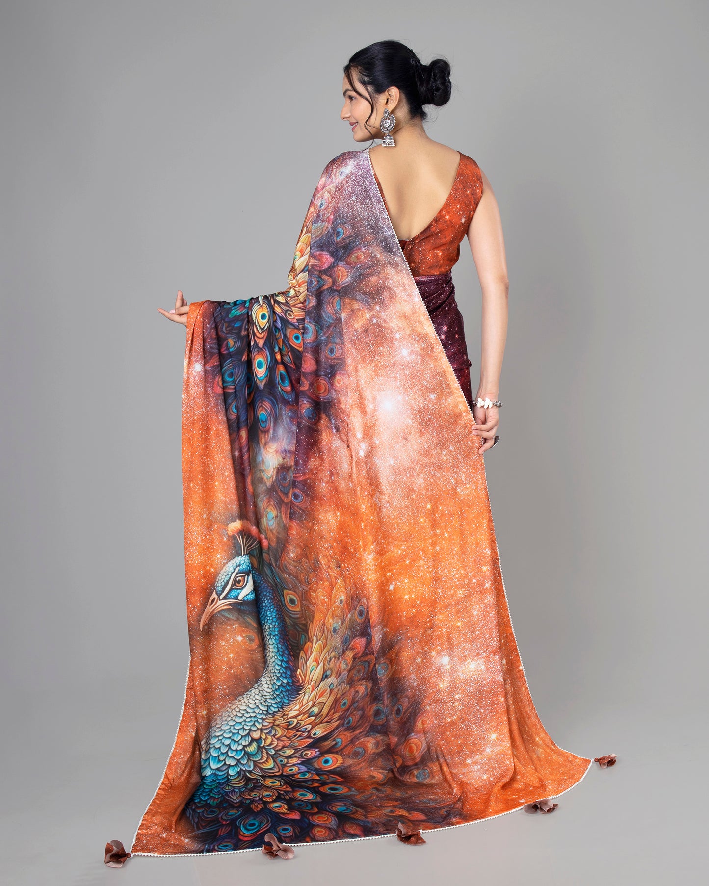 Attractive Peacock Designer Silk Saree