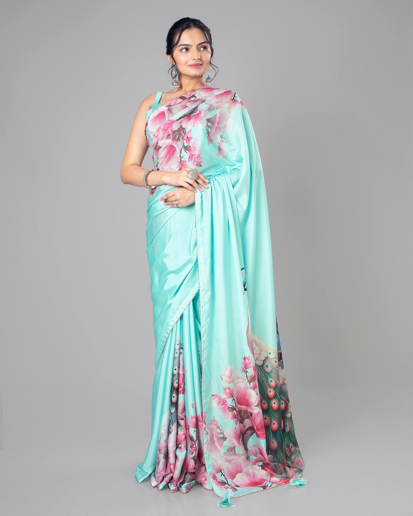 Stylish Peacock Designer Silk Saree