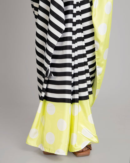 Attractive Striped Bollywood Designer Silk Saree