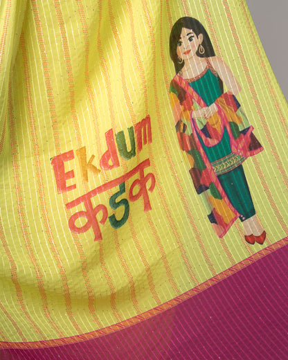 Ek Dum Kadak Quirk Layered Saree