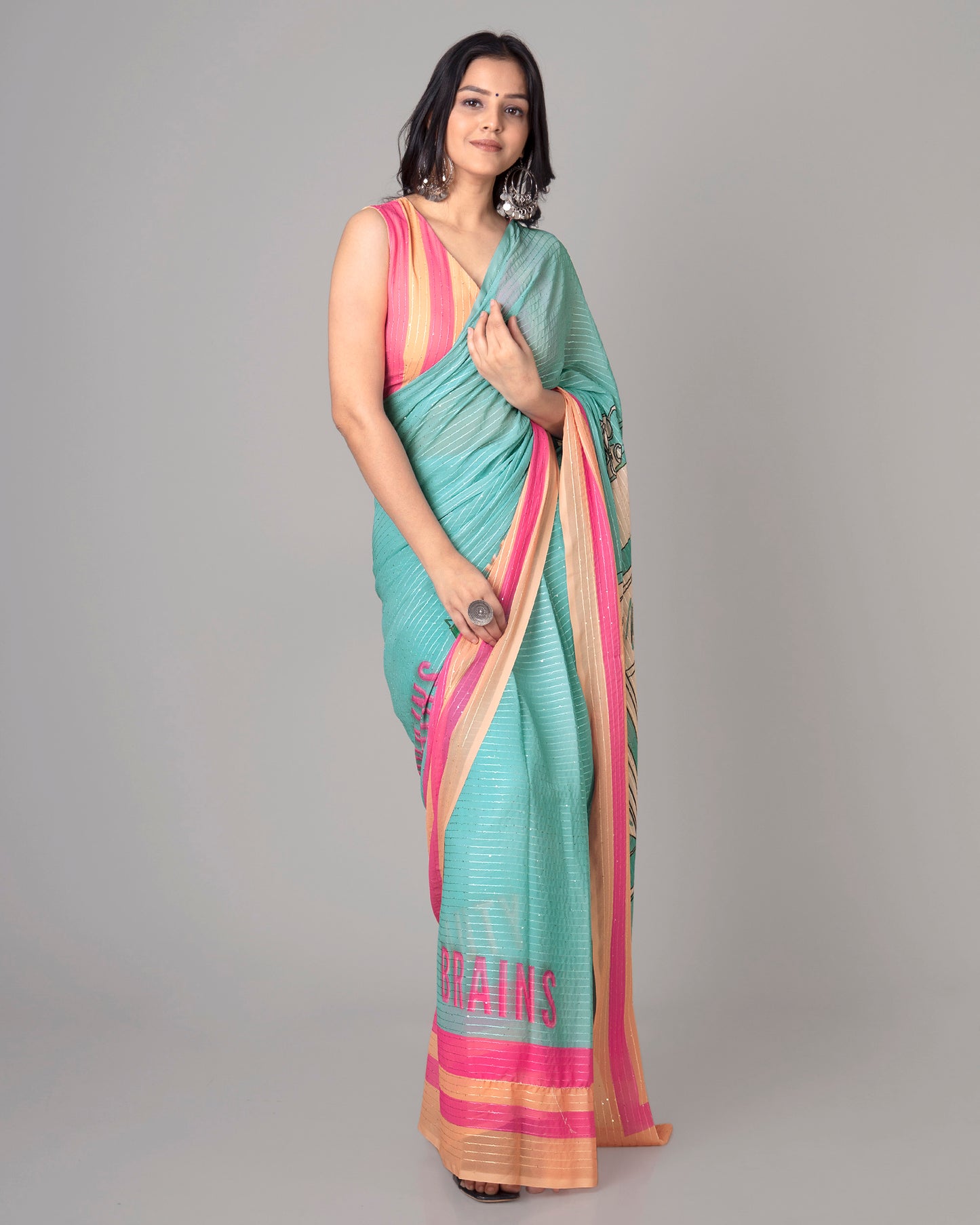 Embrace Beauty & Brains with this Quirky Pre-Draped Saree