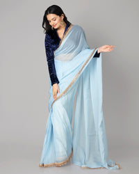 Lace-Trimmed Pure Organza Saree for Any Occasion