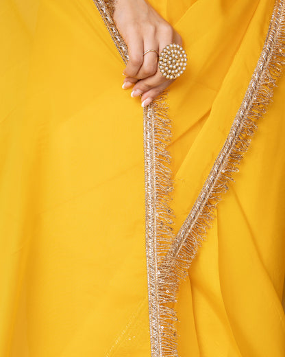 Lace-Trimmed Pure Organza Saree for Any Occasion