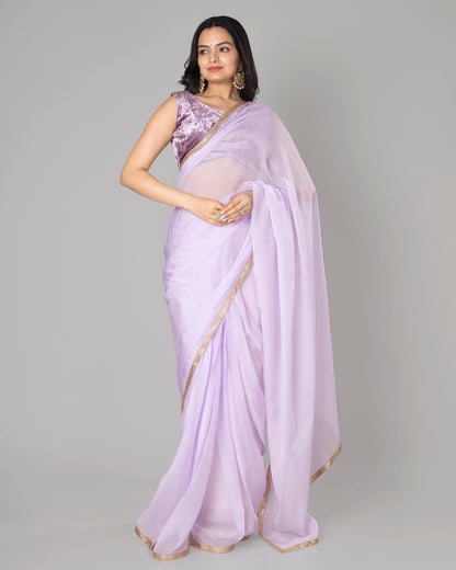 Lace-Trimmed Pure Organza Saree for Any Occasion