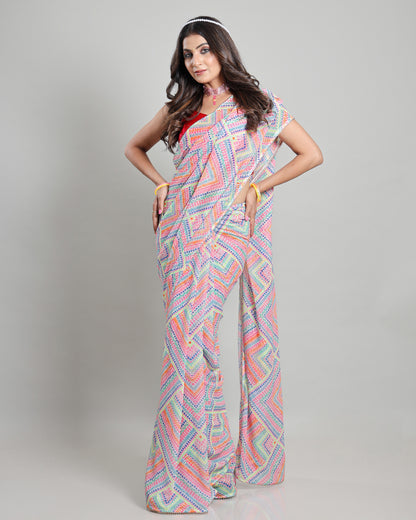 Neon Empowered: A Georgette Saree For The Modern Woman