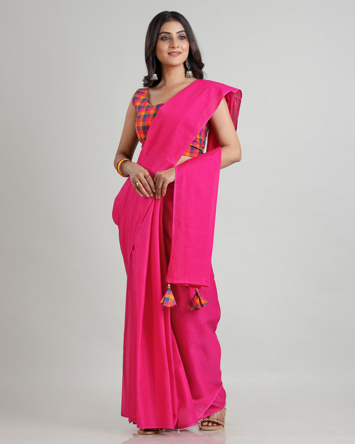 Breathe Easy, Look Bold : The Pink Cotton Mulmul Saree
