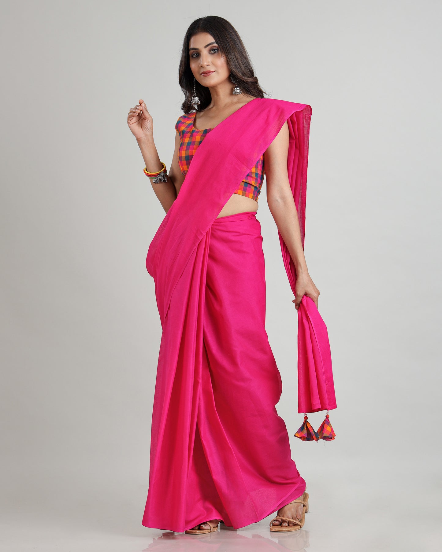 Breathe Easy, Look Bold : The Pink Cotton Mulmul Saree