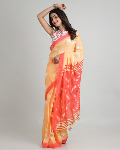 Drape in Seconds, Stun for Hours: Ikkat Print Saree