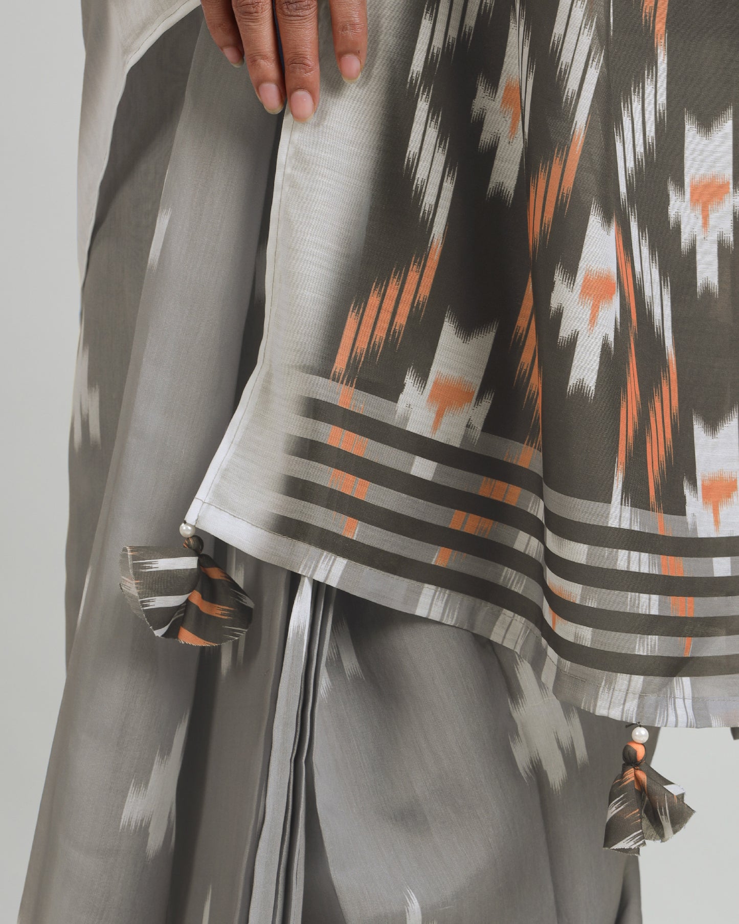 A Legacy in Every Thread: The Pre-Draped Ikat Print Saree