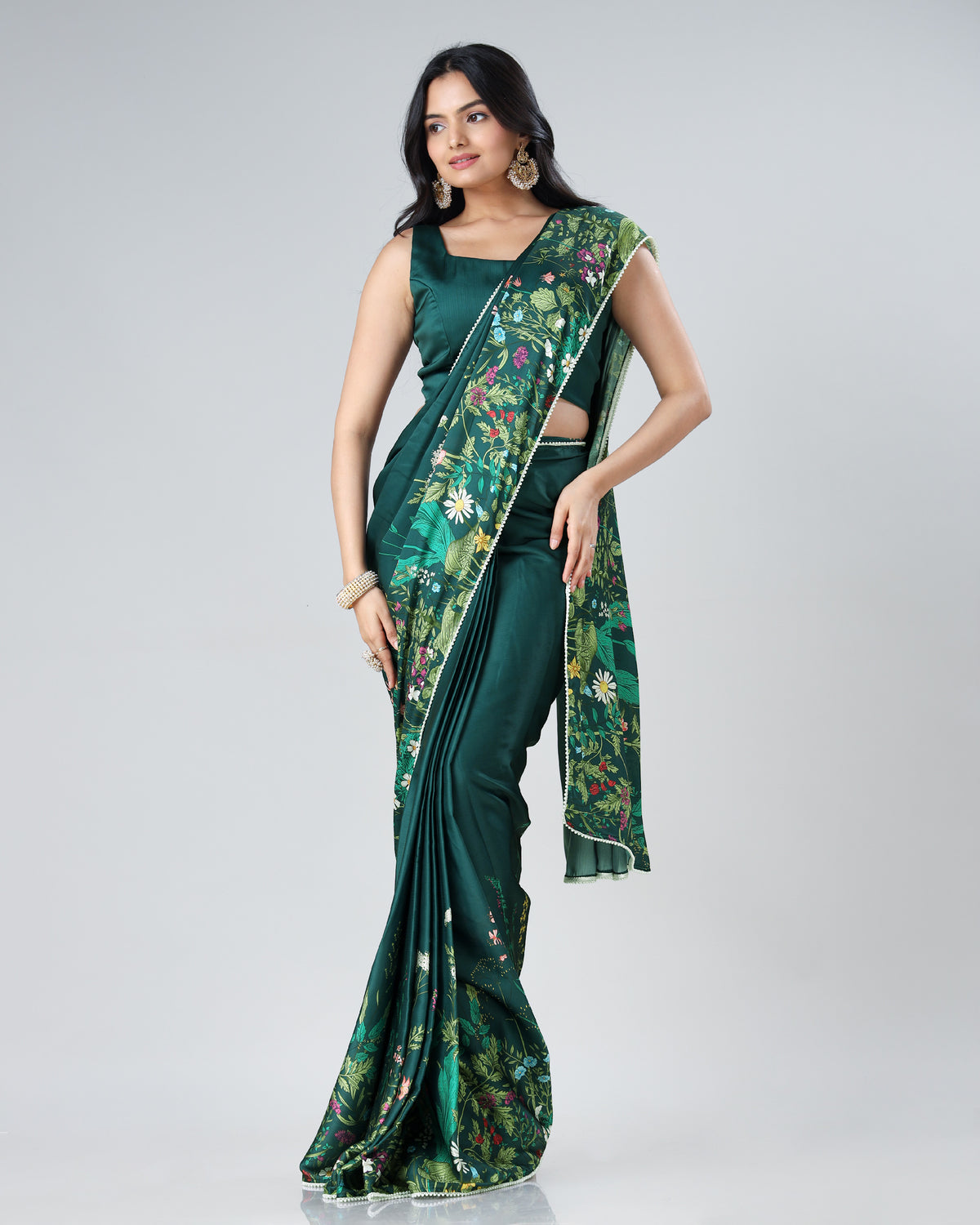 Look Like a Star: Chiffon Satin Saree