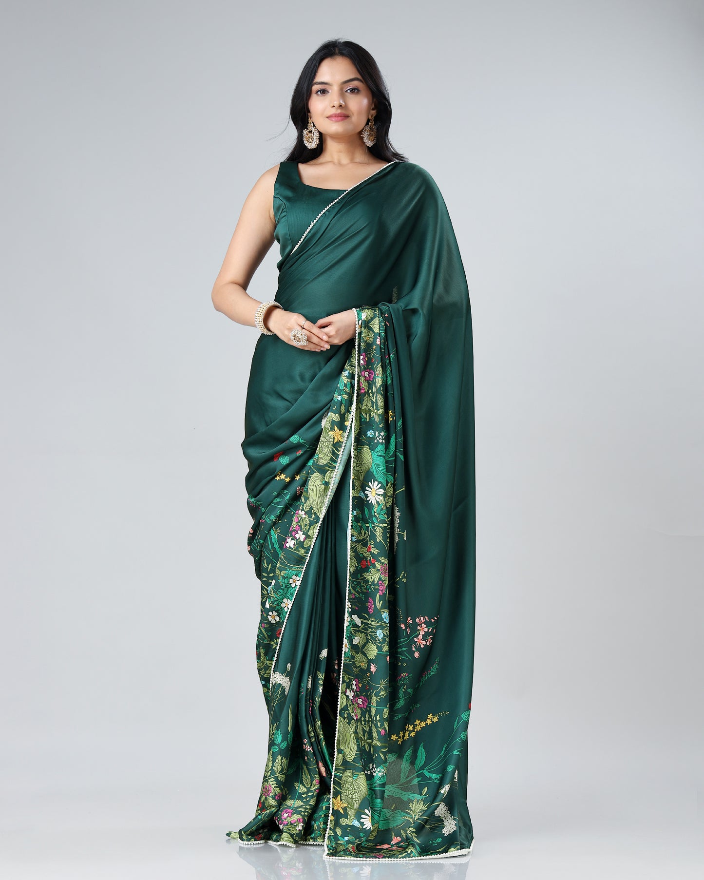 Look Like a Star: Pre-Draped Chiffon Satin Saree