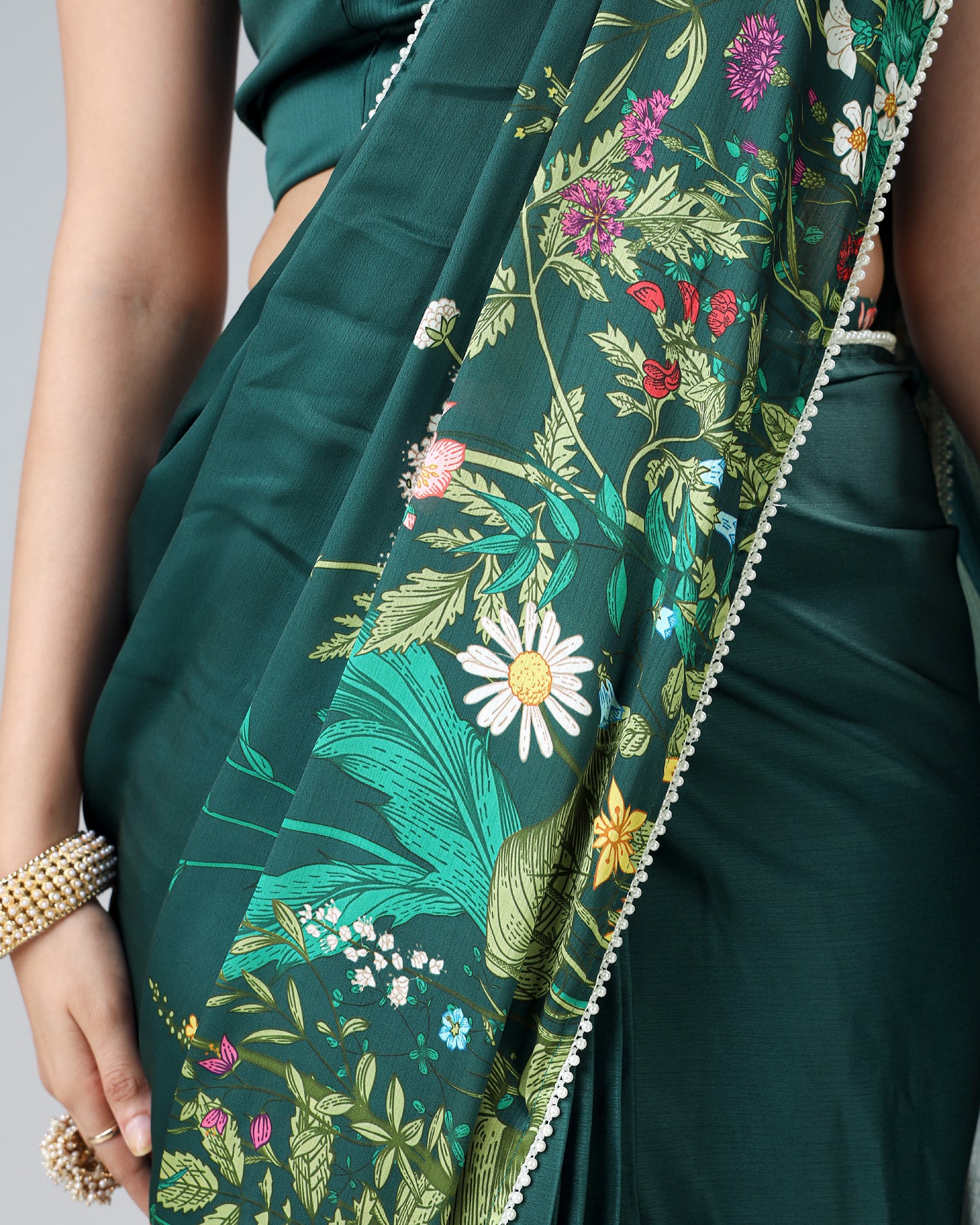 Look Like a Star: Pre-Draped Chiffon Satin Saree