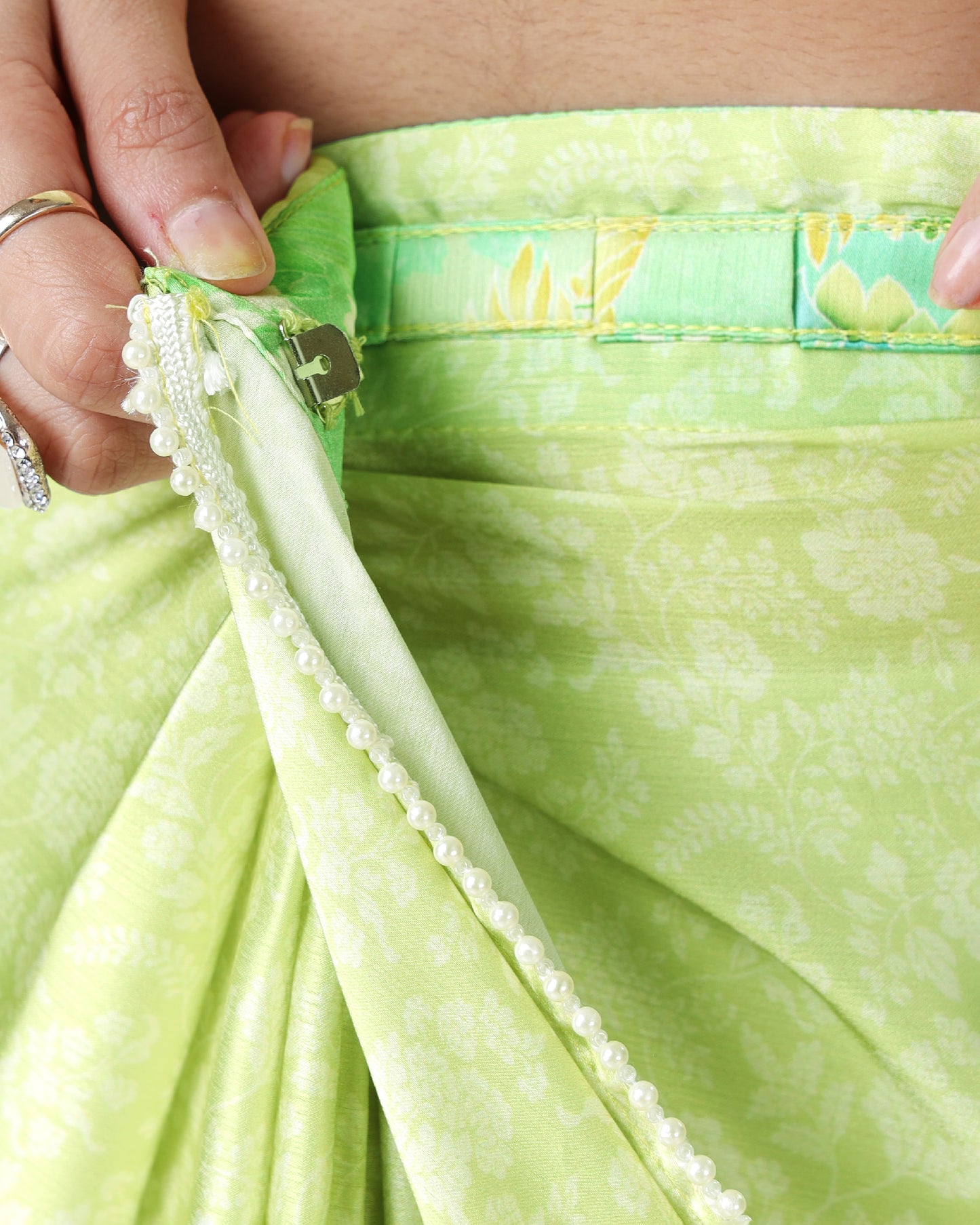 Luxuriously Soft: Pre-Draped Chiffon Satin Saree