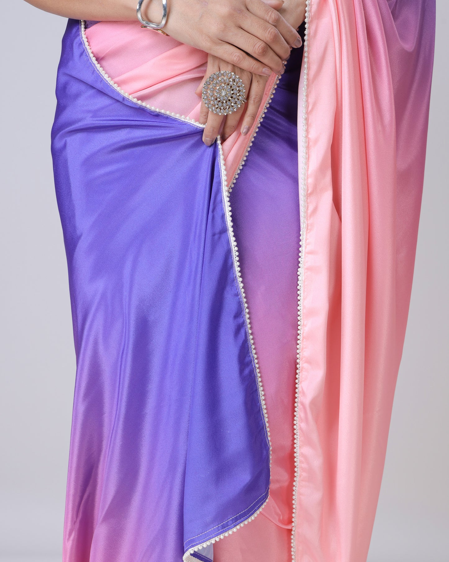 Shine Bright: Pre-Draped Ombre Silk Saree In Stunning Colors