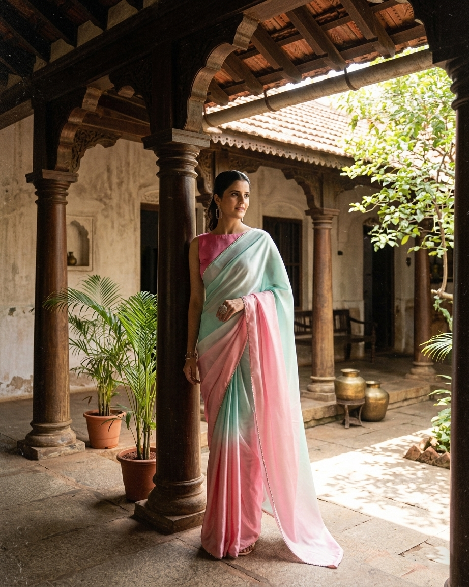 Shine Bright: Ombre Silk Saree In Stunning Colors