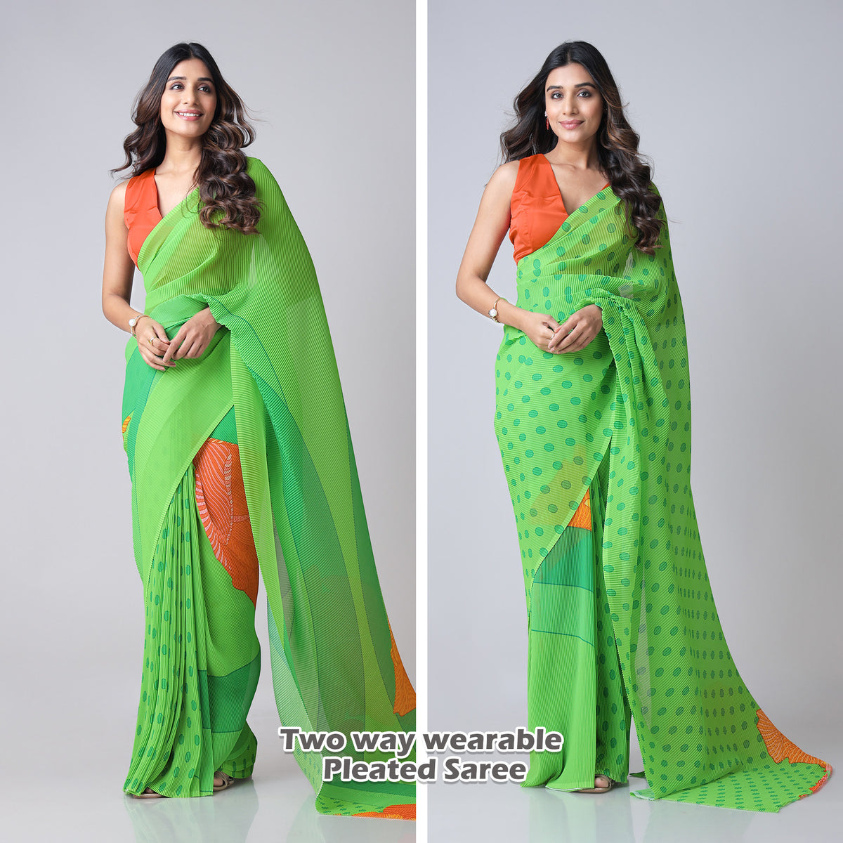 Flip the Script : Two-Way Wearable Designer Pleated Saree