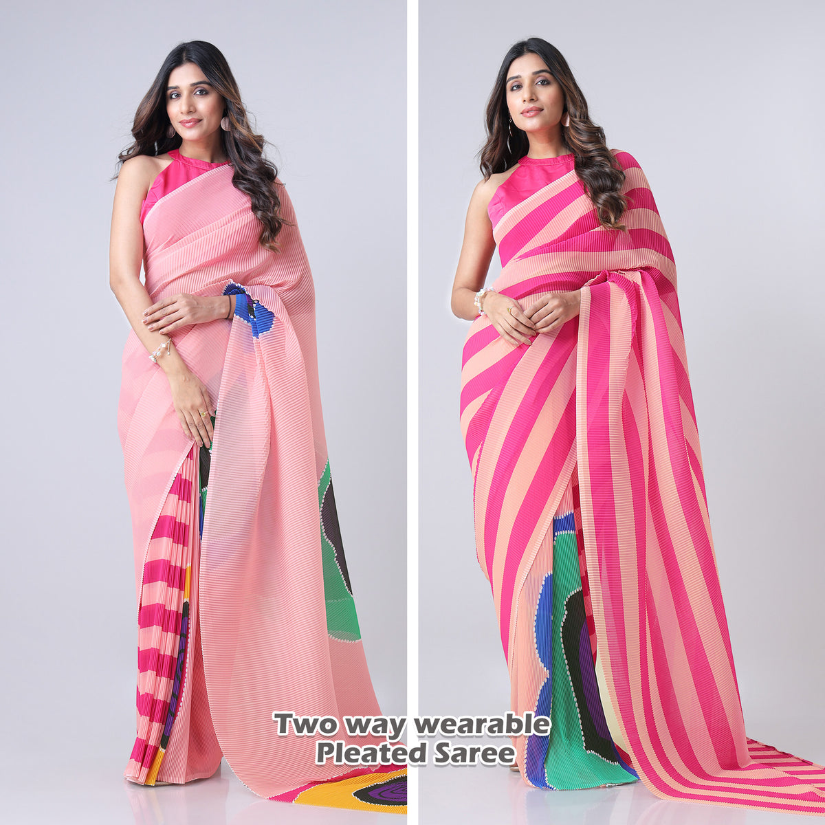 Flip the Script : Two-Way Wearable Designer Pleated Saree