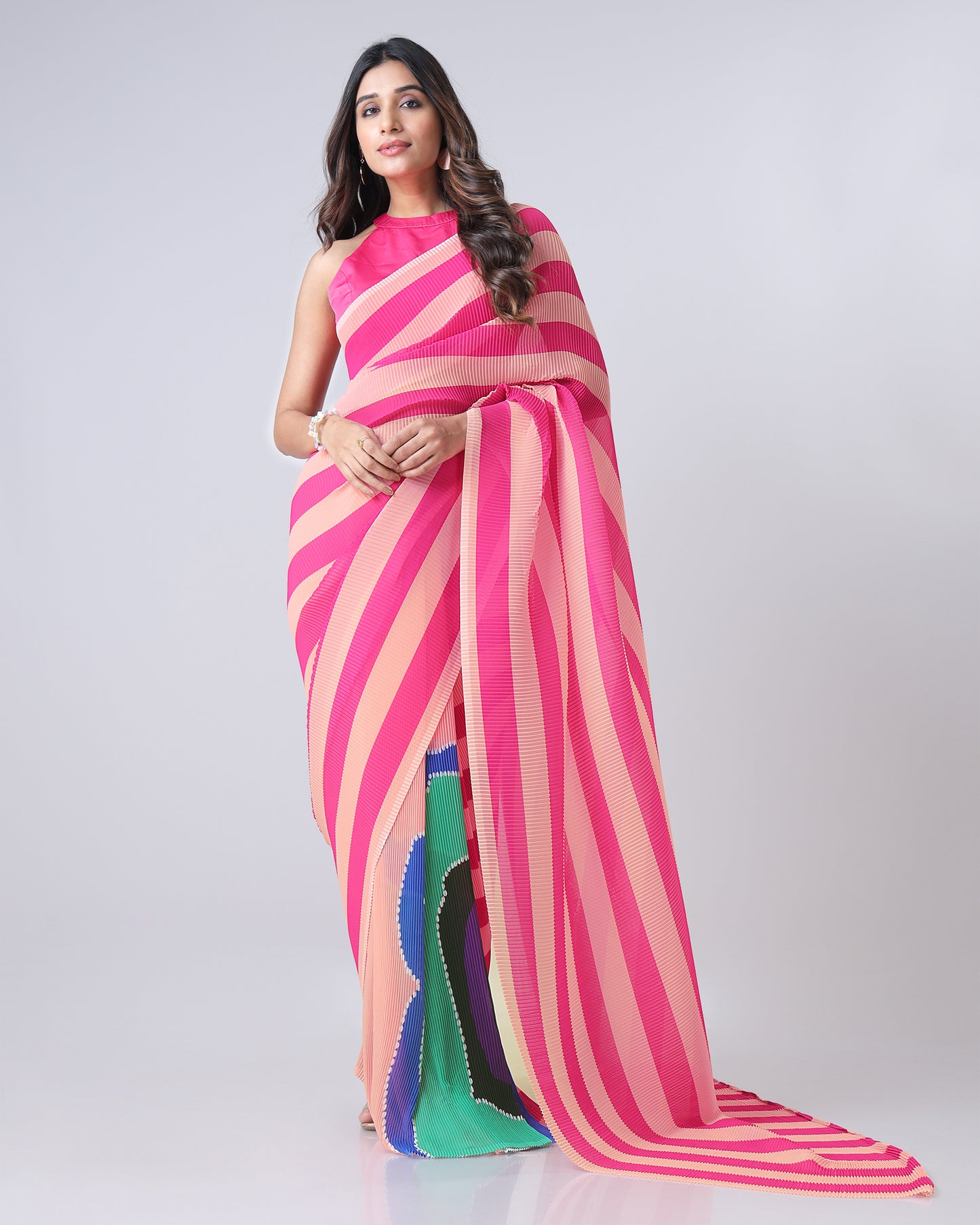 Flip the Script : Two-Way Wearable Designer Pleated Saree