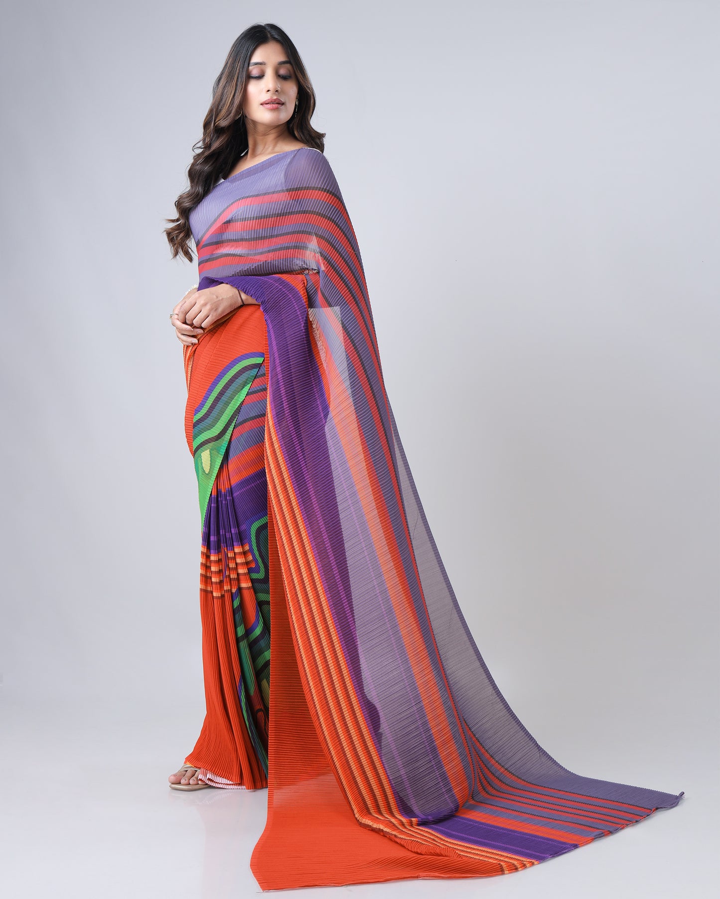 Flip the Script : Two-Way Wearable Designer Pleated Saree