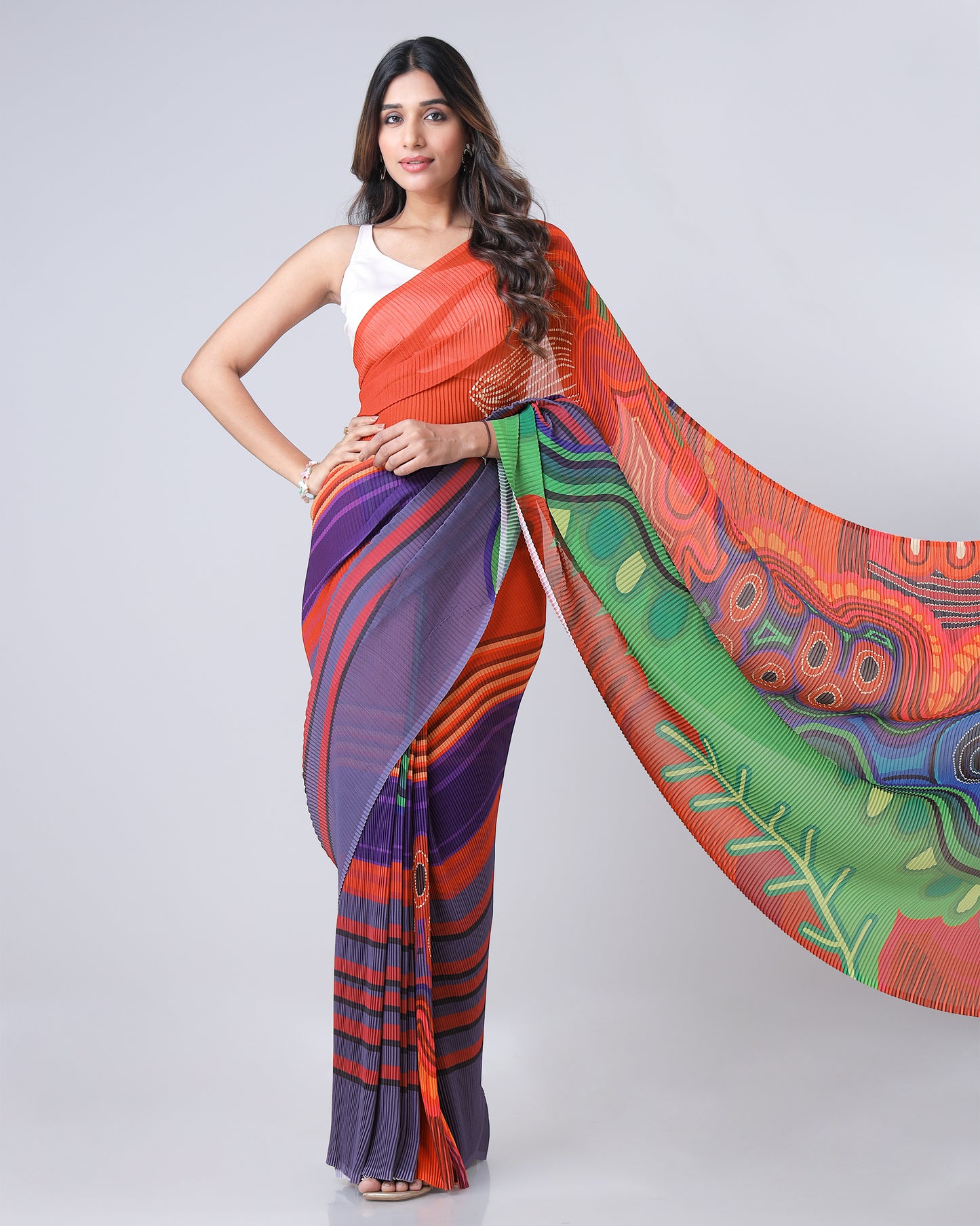 Flip the Script : Two-Way Wearable Designer Pleated Saree