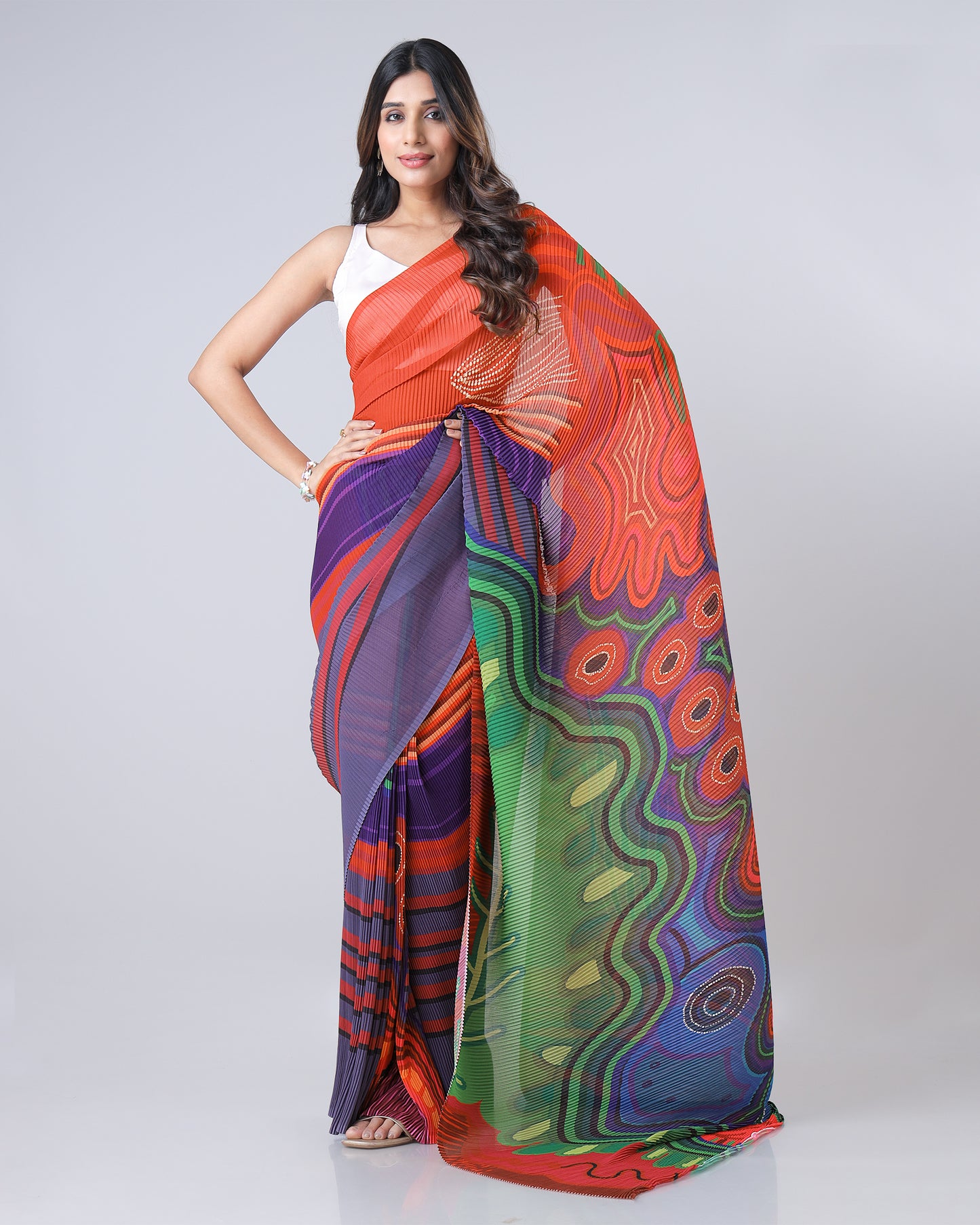 Flip the Script : Two-Way Wearable Designer Pleated Saree