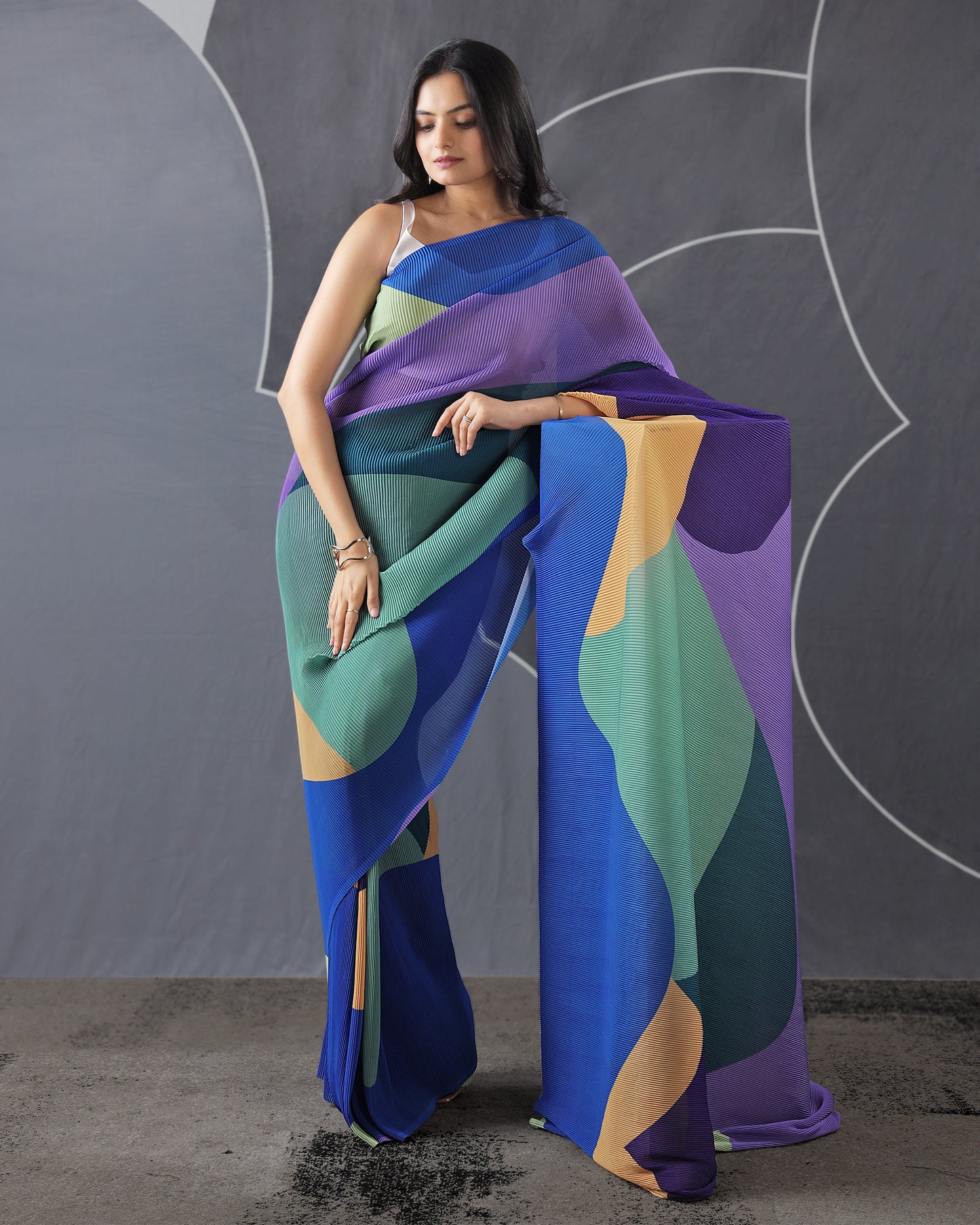 Comfort And Style, Perfected: Our Blue Pleated Saree