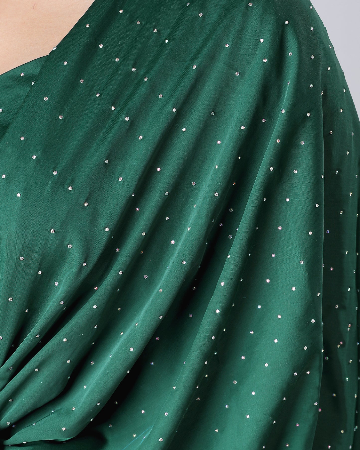 Green Stunning Designer Saree Featuring Svarovski Stone Work