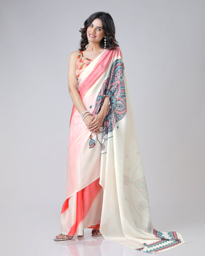 Vintage Mandalaa Print Freehand Saree