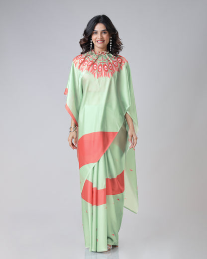 Trendy Evil-Eye Freehand Saree