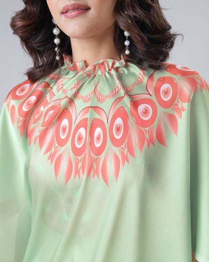 Trendy Evil-Eye Freehand Saree