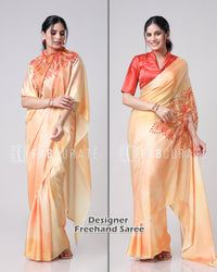 The Trendsetting Tie and Dye Mandalaa Freehand Saree By Fabcurate