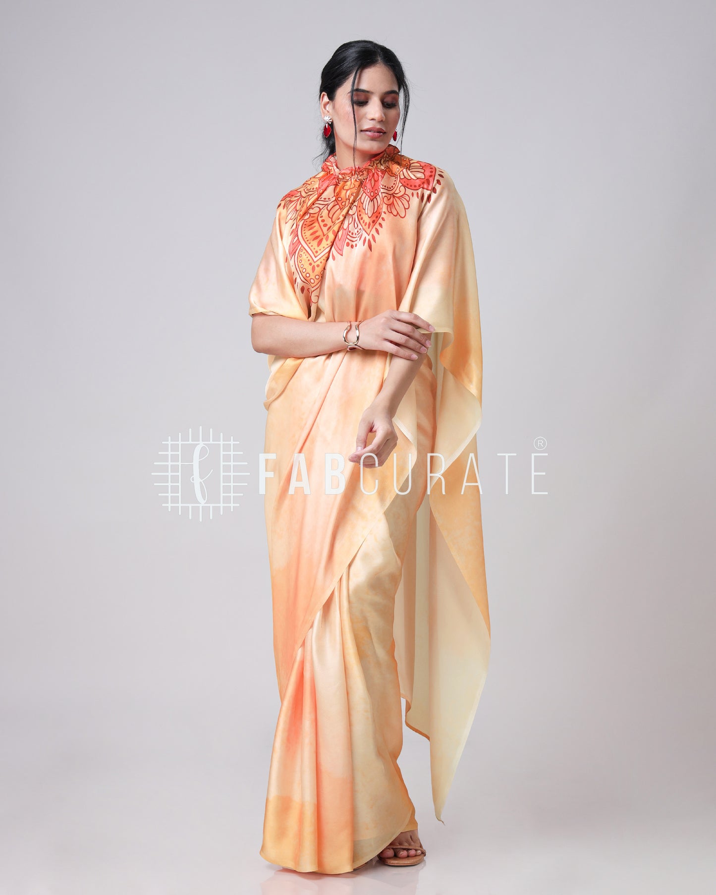 The Trendsetting Tie and Dye Mandalaa Freehand Saree By Fabcurate
