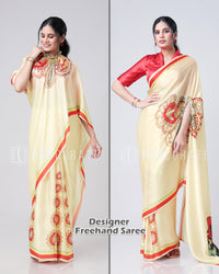The Trendsetting Floral Mandalaa Freehand Saree By Fabcurate