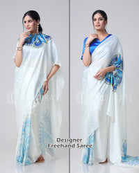 The Trendsetting Royal Mandalaa Freehand Saree By Fabcurate