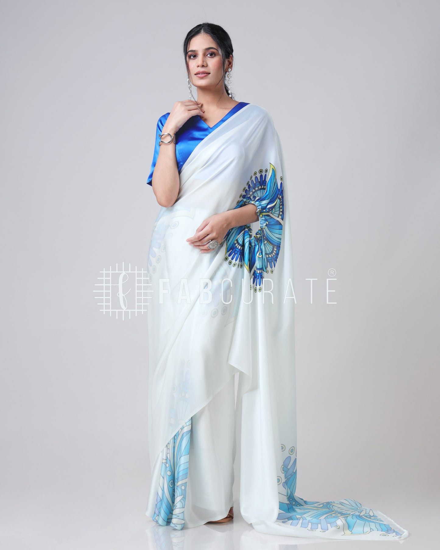 The Trendsetting Royal Mandalaa Freehand Saree By Fabcurate