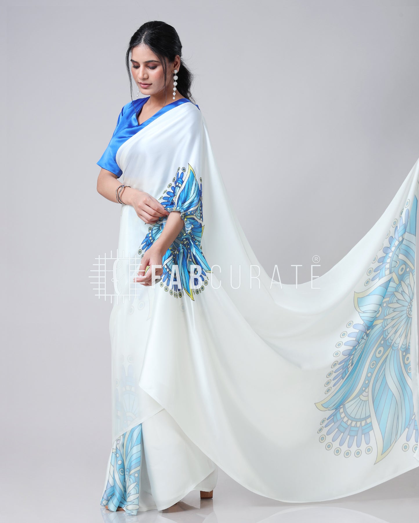 The Trendsetting Royal Mandalaa Freehand Saree By Fabcurate