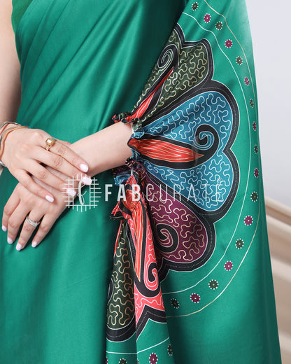 Wrapped to Wow - Golden Foil Work Freehand Saree