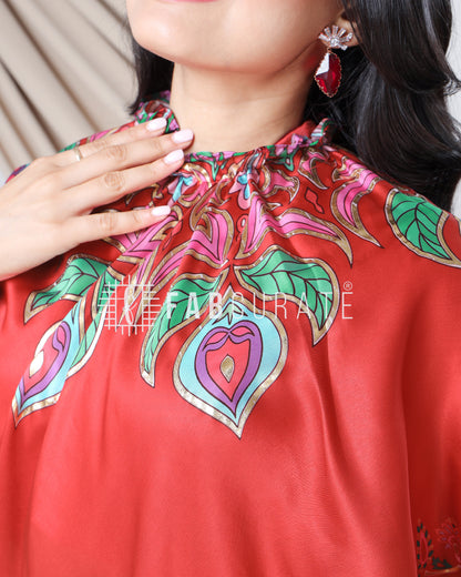 Easy Breezy Border -Golden Foil Work Freehand Saree