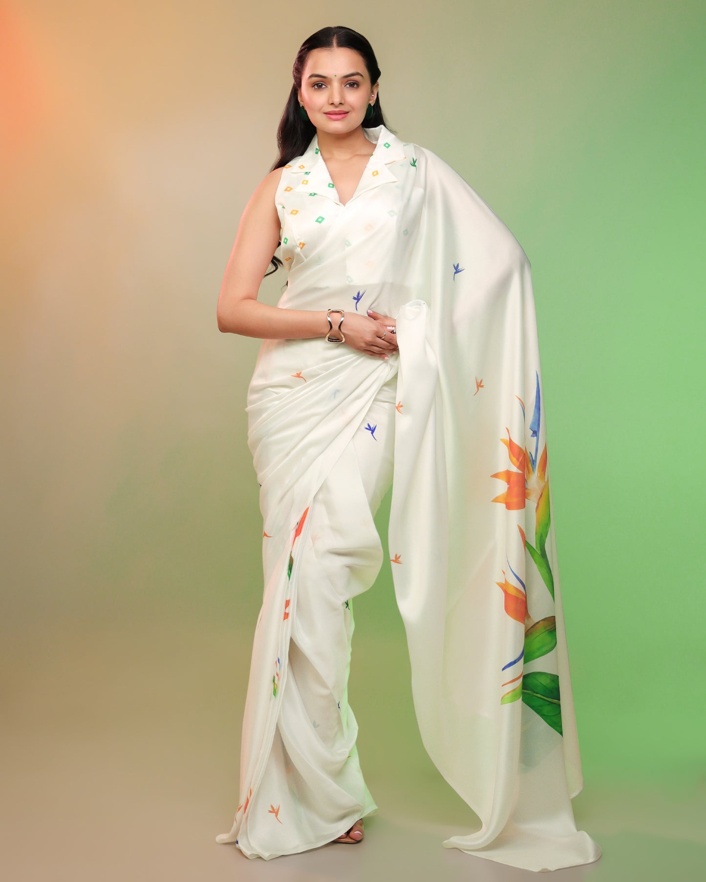 Naritva Shakti - Celebrate The Strength Of Every Woman With Tri Color Saree