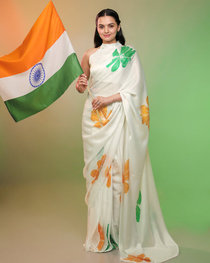 Saree Of Swaraj - Wrapped In Pride With Tri Color Saree