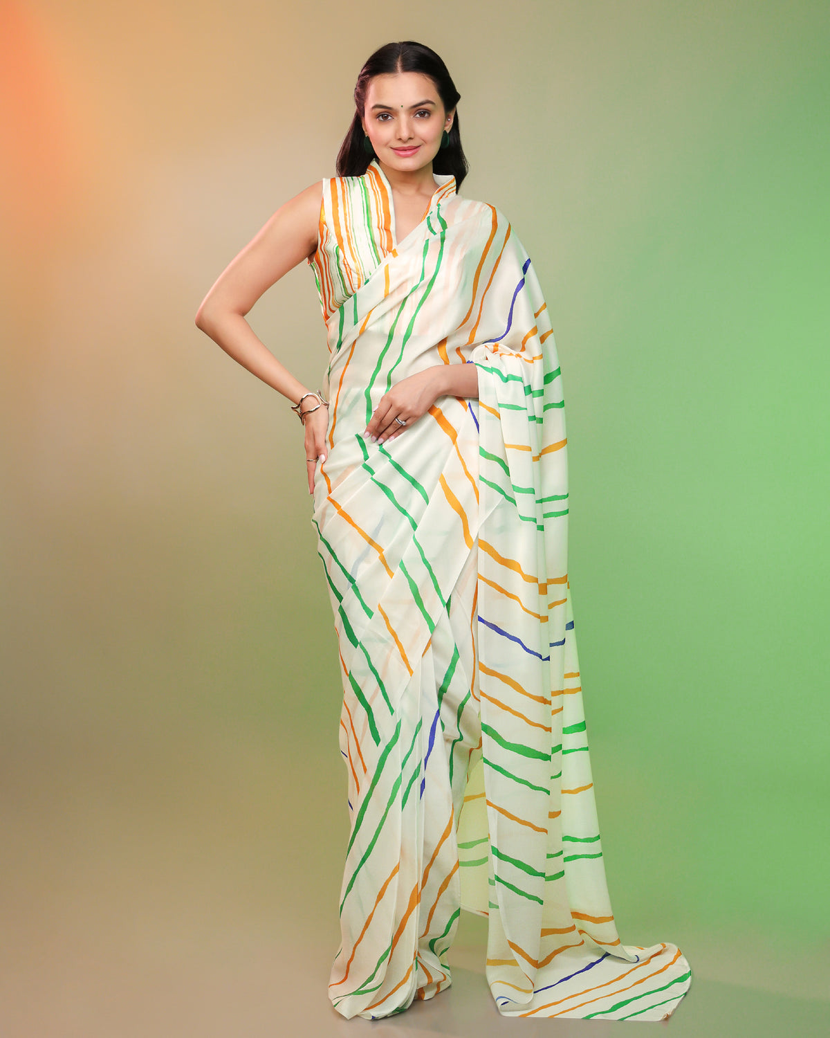 Naritva Shakti - Not Just Fashion, A Freedom Statement Tri Color Saree