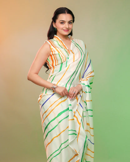 Naritva Shakti - Not Just Fashion, A Freedom Statement Tri Color Saree