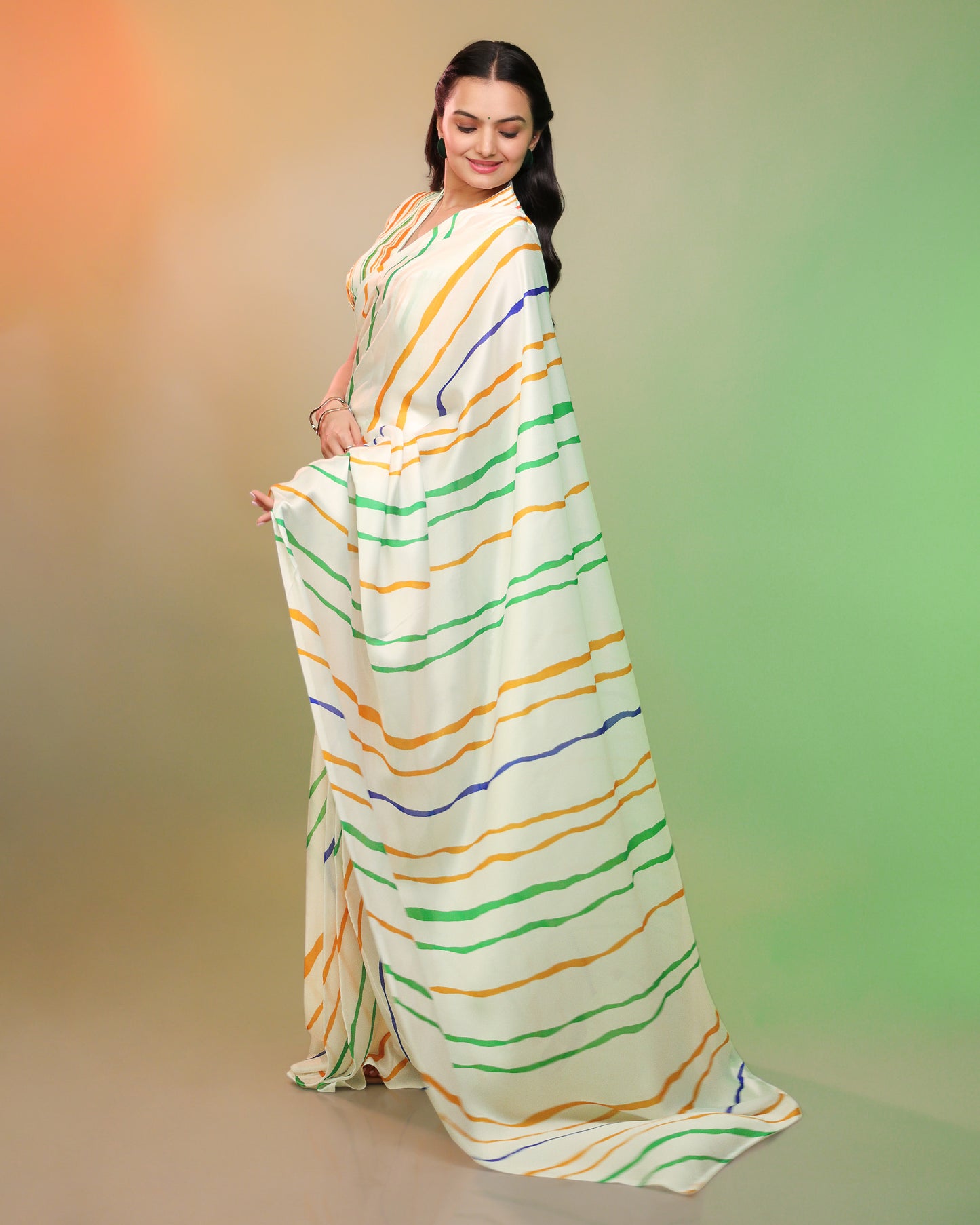 Naritva Shakti - Not Just Fashion, A Freedom Statement Tri Color Saree