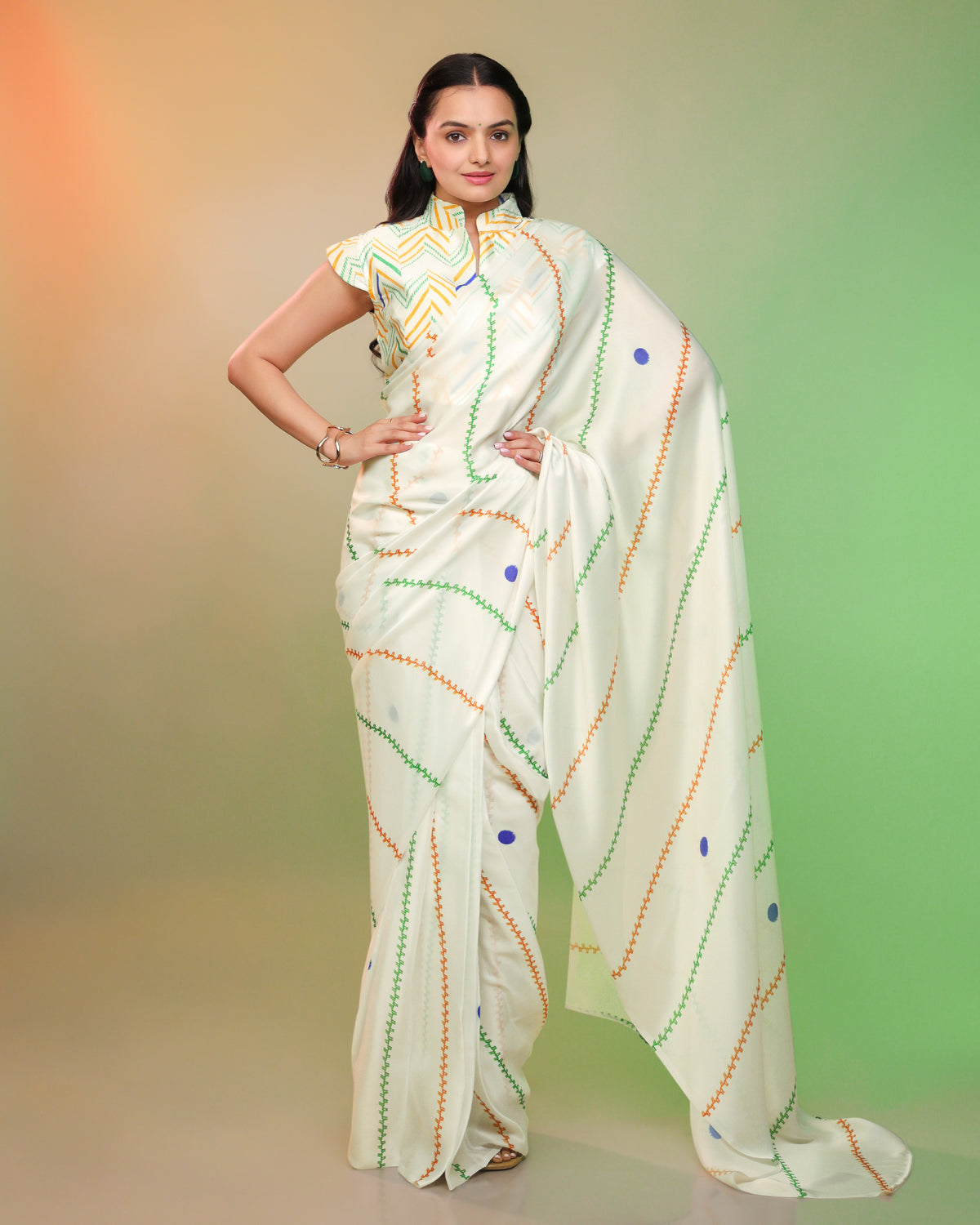 Saree Of Swaraj - Tri-Color Saree Tribute To The Women Who Inspire Change