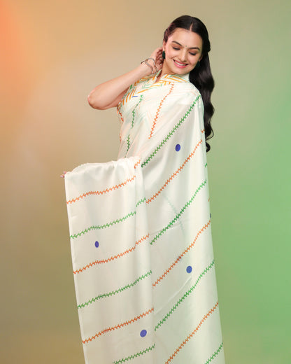 Saree Of Swaraj - Tri-Color Saree Tribute To The Women Who Inspire Change