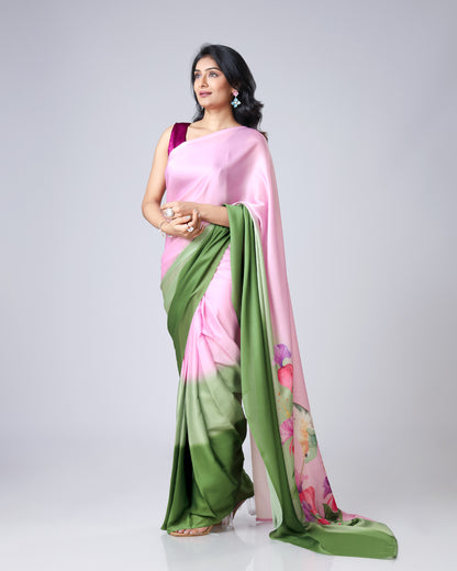 Love in Bloom - Ombre Saree with Floral Feels