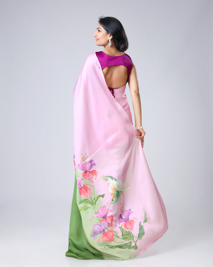 Love in Bloom - Ombre Saree with Floral Feels