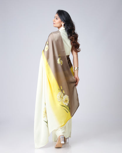 Ombre Garden - Floral Flow Saree 2026 Trendsetter