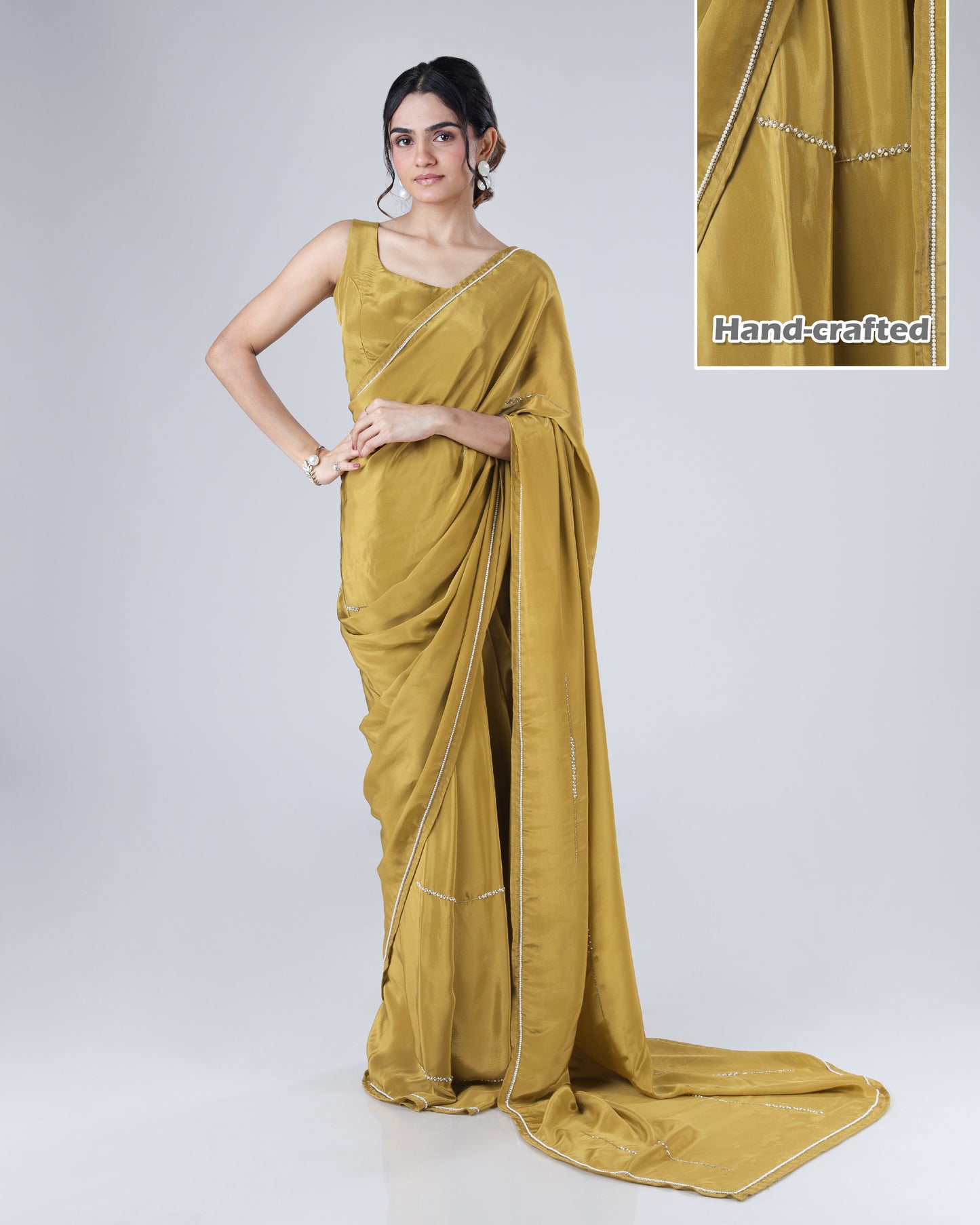 Holding The Richness Of Traditions In Every Fold Of Handcrafted Natural Crepe Saree